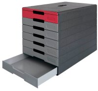DURABLE Schubladenbox IDEALBOX PLUS  grau/rot 776303, DIN...