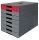 DURABLE Schubladenbox IDEALBOX PLUS  grau/rot 776303, DIN A4 mit 7 Schubladen, 1 St.