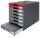 DURABLE Schubladenbox IDEALBOX PLUS  grau/rot 776303, DIN A4 mit 7 Schubladen, 1 St.