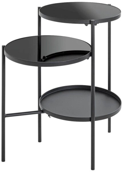 HAKU Möbel Beistelltisch rund Sicherheitsglas schwarz 56,0 x 39,0 x 71,0 cm, 1 St.
