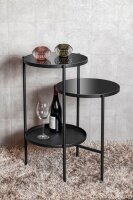 HAKU Möbel Beistelltisch rund Sicherheitsglas schwarz 56,0 x 39,0 x 71,0 cm, 1 St.