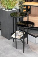 HAKU Möbel Beistelltisch rund Sicherheitsglas schwarz 56,0 x 39,0 x 71,0 cm, 1 St.
