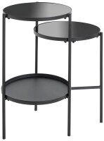 HAKU Möbel Beistelltisch rund Sicherheitsglas schwarz 56,0 x 39,0 x 71,0 cm, 1 St.