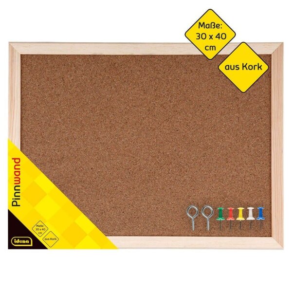 Idena Pinnwand 40,0 x 30,0 cm Kork braun  ( 568021 )