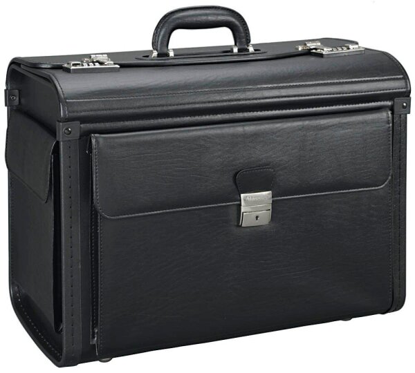 Alassio Pilotenkoffer VICENZA Lederimitat schwarz 46,0 x 21,5 x 35,0 cm