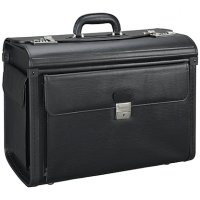 Alassio Pilotenkoffer VICENZA Lederimitat schwarz 46,0 x...