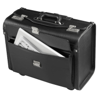 Alassio Pilotenkoffer SILVANA Lederimitat schwarz 48,0 x 23,0 x 39,5 cm