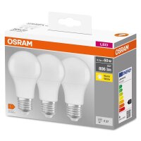OSRAM LED-Lampen Base CLASSIC A60 Multipack E27 8,5 W matt, 3 St.