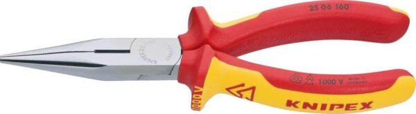 KNIPEX Flachrundzange VDE Radio 25 06 160, Länge: 16,0 cm, 1 St.