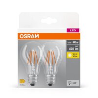 OSRAM LED-Lampen Base CLASSIC A40 Multipack E27 4 W klar,...