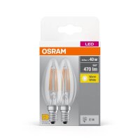 OSRAM LED-Lampen Base CLASSIC B40 Multipack E14 4 W klar,...