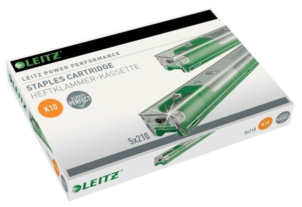 LEITZ Heftklammern-Kassette Heftklammer-Kassette K10 für Blochheftgeräte 26/10, 1.050 St.