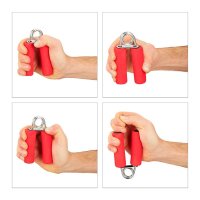 relaxdays Fingertrainer rot, silber