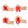 relaxdays Fingertrainer rot, silber