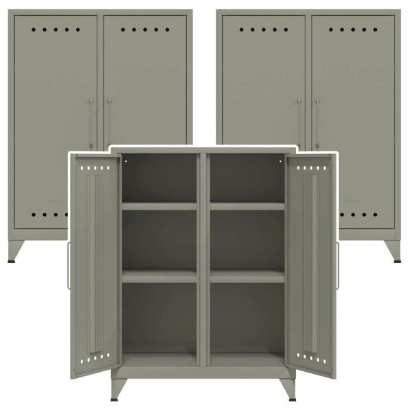 AKTION: BISLEY Sideboards Fern Middle, FERMID645P3 lichtgrau 80,0 x 40,0 x 110,0 cm, 3 St.