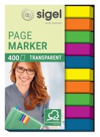 SIGEL TRANSPARENT Haftmarker farbsortiert 10x 40 Streifen