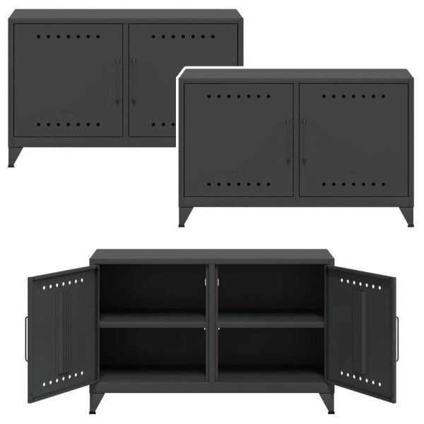 AKTION: BISLEY Sideboards Fern Cabby, FERCAB634P3 anthrazitgrau 114,0 x 40,0 x 72,5 cm, 3 St.