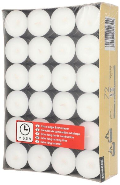 STARPAK Teelichter weiß, 72 St.