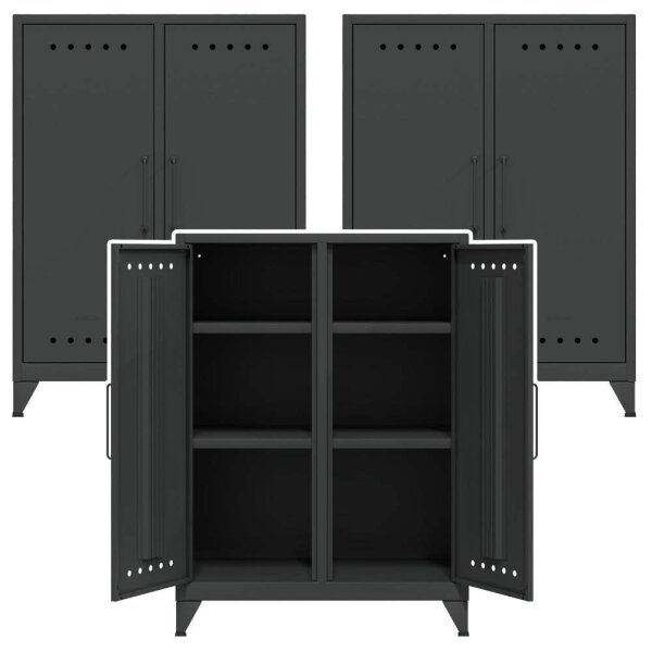 AKTION: BISLEY Sideboards Fern Middle, FERMID634P3 anthrazitgrau 80,0 x 40,0 x 110,0 cm, 3 St.