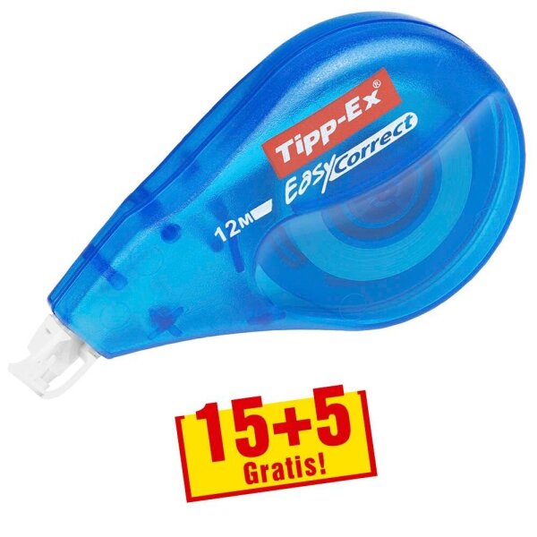 15 + 5 GRATIS: Tipp-Ex Korrekturroller Easy Correct 4,2 mm, 15 St. + GRATIS 5 St.
