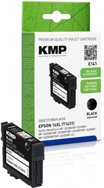 KMP E141 schwarz Druckerpatrone kompatibel zu EPSON 16XL / T1631XL