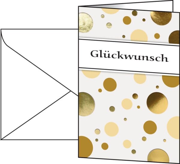 SIGEL Glückwunschkarten Golden Bubble DS106 DIN A6, 10 St.