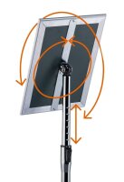 DURABLE Infoständer silber DIN A4 25,0 x 25,0 x 77,0 - 120,5 cm, 1 St.
