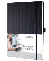 SIGEL Notizbuch Conceptum® ca. DIN A4 liniert, schwarz Hardcover 194 Seiten, 1 St.
