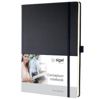SIGEL Notizbuch Conceptum® ca. DIN A4 liniert, schwarz Hardcover 194 Seiten, 1 St.