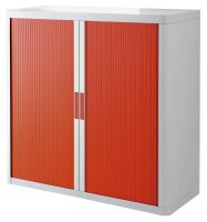 PAPERFLOW easyOffice Rollladenschrank weiß, rot ohne Fachböden 110,0 x 41,5 x 104,0 cm