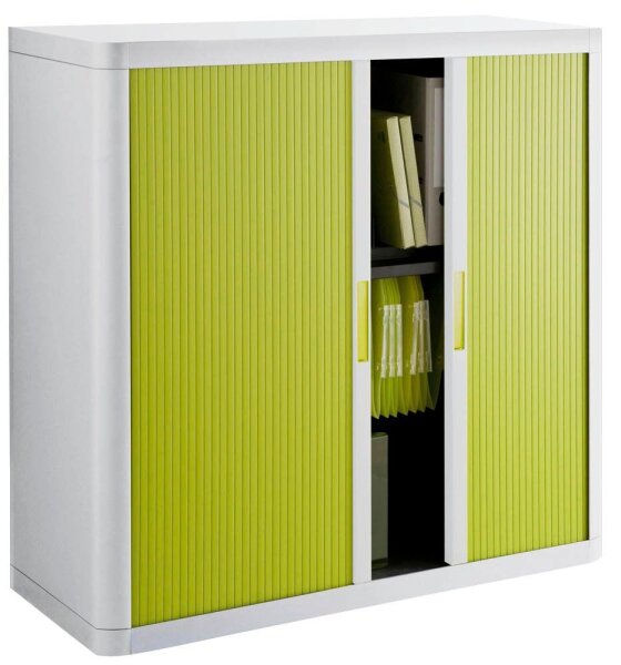 PAPERFLOW easyOffice Rollladenschrank weiß, grün ohne Fachböden 110,0 x 41,5 x 104,0 cm