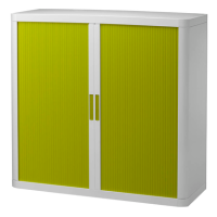PAPERFLOW easyOffice Rollladenschrank weiß, grün ohne Fachböden 110,0 x 41,5 x 104,0 cm