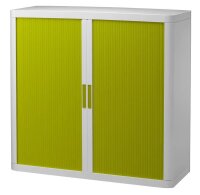 PAPERFLOW easyOffice Rollladenschrank weiß, grün ohne Fachböden 110,0 x 41,5 x 104,0 cm