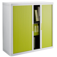 PAPERFLOW easyOffice Rollladenschrank weiß, grün ohne Fachböden 110,0 x 41,5 x 104,0 cm