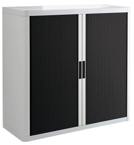 PAPERFLOW easyOffice Rollladenschrank weiß, schwarz ohne Fachböden 110,0 x 41,5 x 104,0 cm