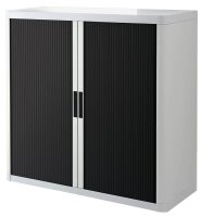 PAPERFLOW easyOffice Rollladenschrank weiß, schwarz ohne Fachböden 110,0 x 41,5 x 104,0 cm
