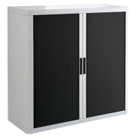 PAPERFLOW easyOffice Rollladenschrank weiß, schwarz ohne Fachböden 110,0 x 41,5 x 104,0 cm