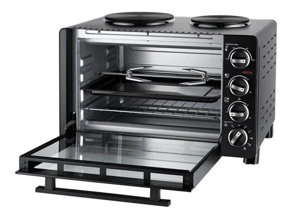 UNOLD 68885 Minibackofen mit Kochplatten schwarz