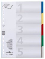 DURABLE Ordnerregister DIN A4 Vollformat blanko blau,...