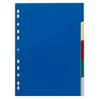 DURABLE Ordnerregister DIN A4 Vollformat blanko blau, gelb, rot, grün, grau 5-teilig, 1 Satz