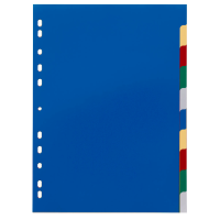 DURABLE Ordnerregister DIN A4 Vollformat blanko blau, gelb, rot, grün, grau 10-teilig, 1 Satz