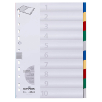 DURABLE Ordnerregister DIN A4 Vollformat blanko blau, gelb, rot, grün, grau 10-teilig, 1 Satz