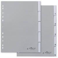 DURABLE Ordnerregister DIN A4 Vollformat 1-5 grau...