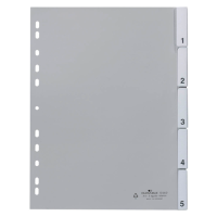 DURABLE Ordnerregister DIN A4 Vollformat 1-5 grau...