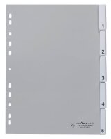 DURABLE Ordnerregister DIN A4 Vollformat 1-5 grau...