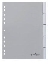 DURABLE Ordnerregister DIN A4 Vollformat 1-5 grau 5-teilig mit Wechseltaben, 1 Satz