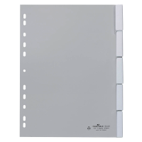 DURABLE Ordnerregister DIN A4 Vollformat 1-5 grau 5-teilig mit Wechseltaben, 1 Satz