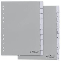 DURABLE Ordnerregister DIN A4 Vollformat 1-10 grau...