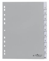 DURABLE Ordnerregister DIN A4 Vollformat 1-10 grau...
