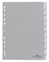 DURABLE Ordnerregister DIN A4 Vollformat 1-10 grau 10-teilig mit Wechseltaben, 1 Satz
